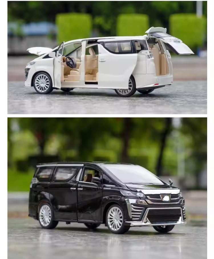 Image of FEXXA 1.24 Scale Toyo-TA VELLFIRE Exclusive Alloy Metal Pull Back Die-cast Car Model with Sound Light Mini Auto Toy for Kids Metal Model Toy Car with Sound and Light [Multicolor]