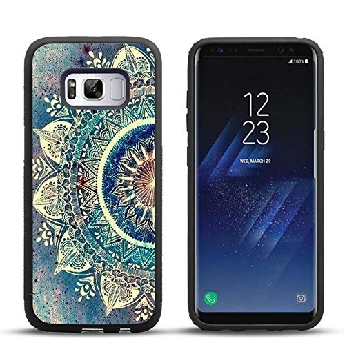 Samsung S8 Plus Case Beautiful blue green Mandala retro dream , DOO UC Laser Technology for Protective Case for Samsung Galaxy S8 Plus Black