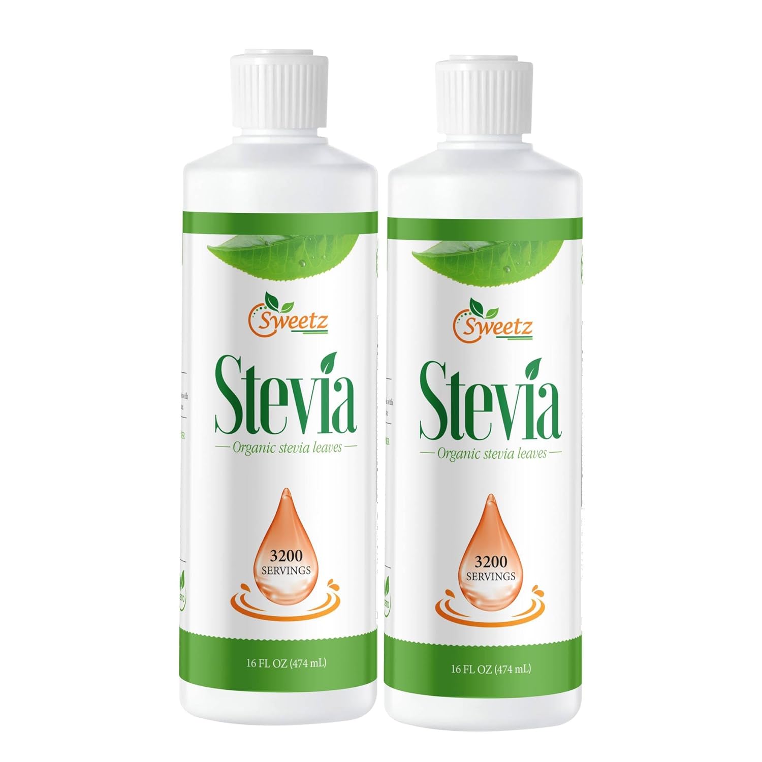 Liquid Stevia –Stevia Sweet Drops – Made from Reb-D Rich Organic Extract – Concentrated Liquid Sweetener for Drinks, Food, and Pastries, No Calories, and No Carbs – 16 Fl Oz (Pack of 2) (3200 Servings)