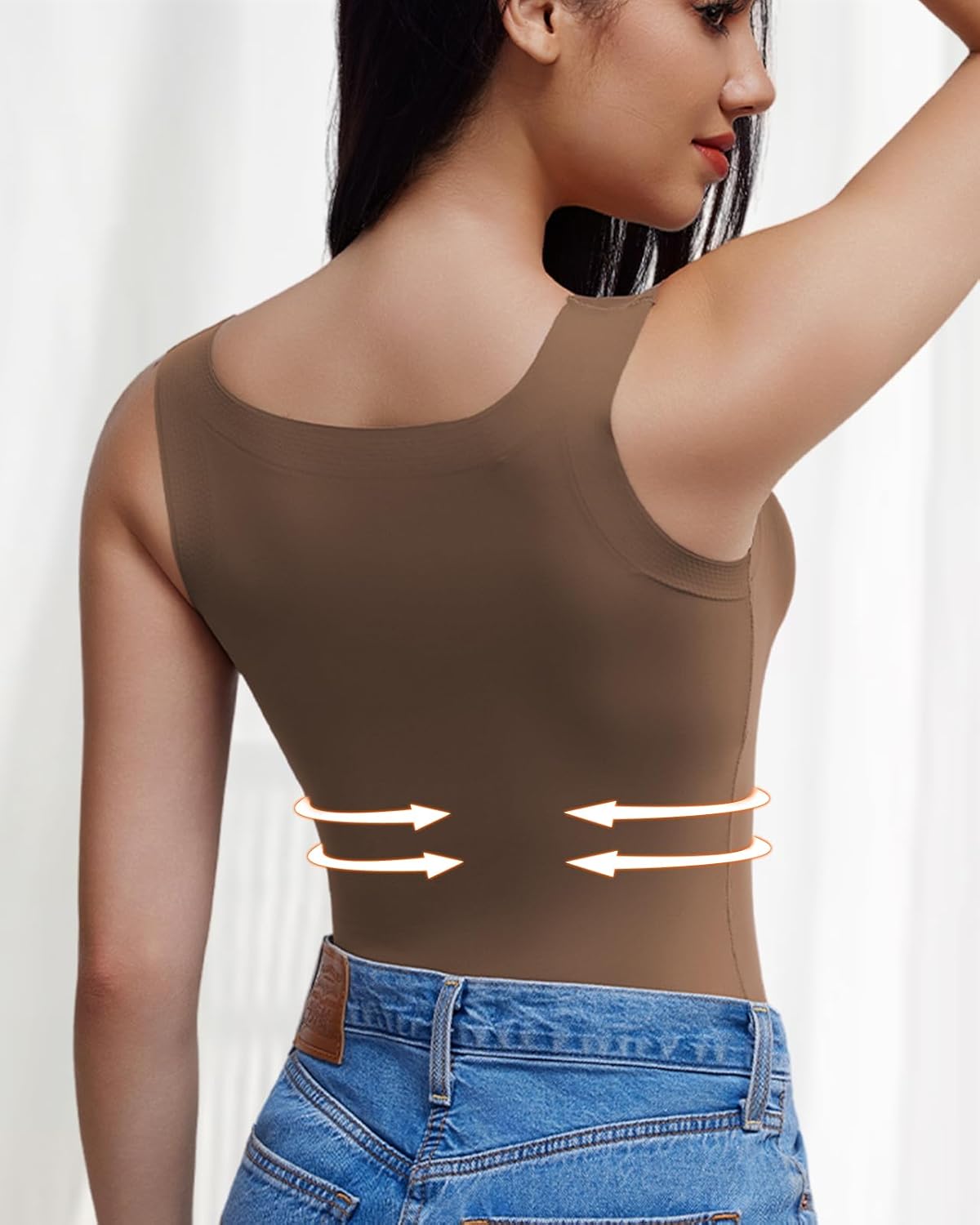 Sleeveless Shapewear for Women Shaper Tanks for Women Shapewear Tops Wide Strap Tank Top Slimming Bodysuit - Image 2