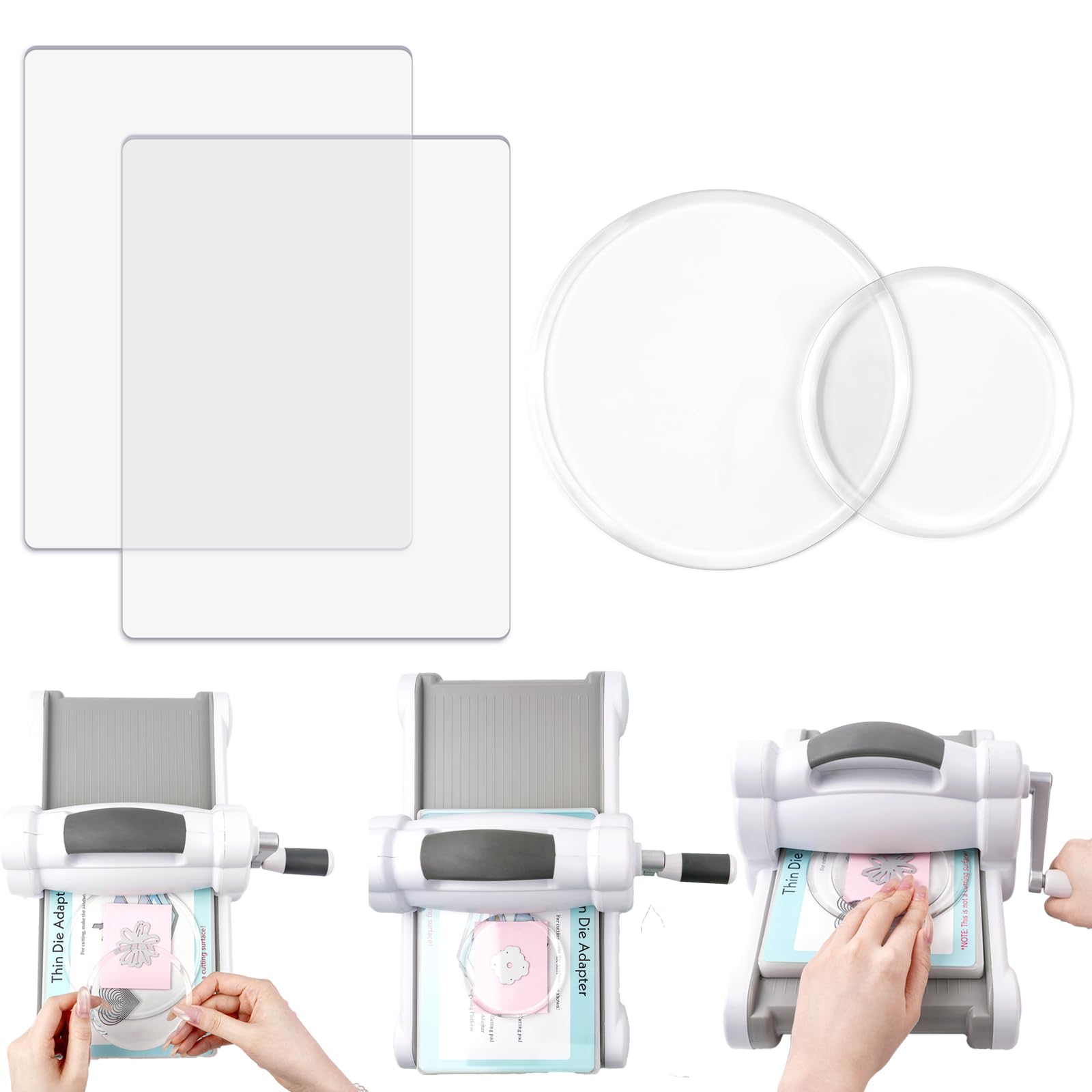 OTCRAFT 4 Pcs/Set Standard Cutting Pads | Circular Cutting Pads| for Die Cutting Machine | Clear Polycarbonate | Die Cutting Plates DIY Scrapbooking Paper Crafting