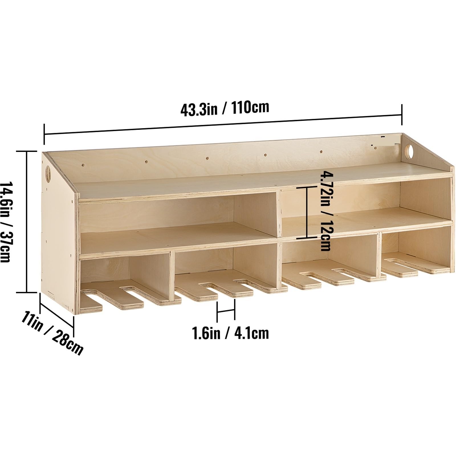2/4-półka naścienna organizery narzędzi sprzętowych szafka 5/10 gniazd wiertarka udarowa stacja ładująca garaż uchwyt na elektronarzędzia(Wood 2-Shelf 5-Slot)