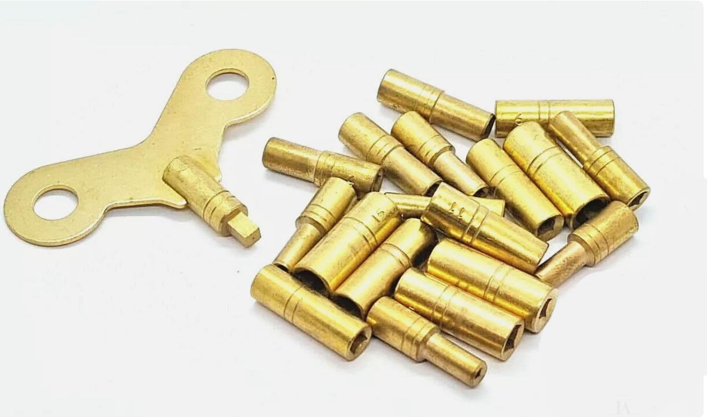 Harts Universal Clock Winding Key Set of 18 Sizes 1.75-6.00mm Brass