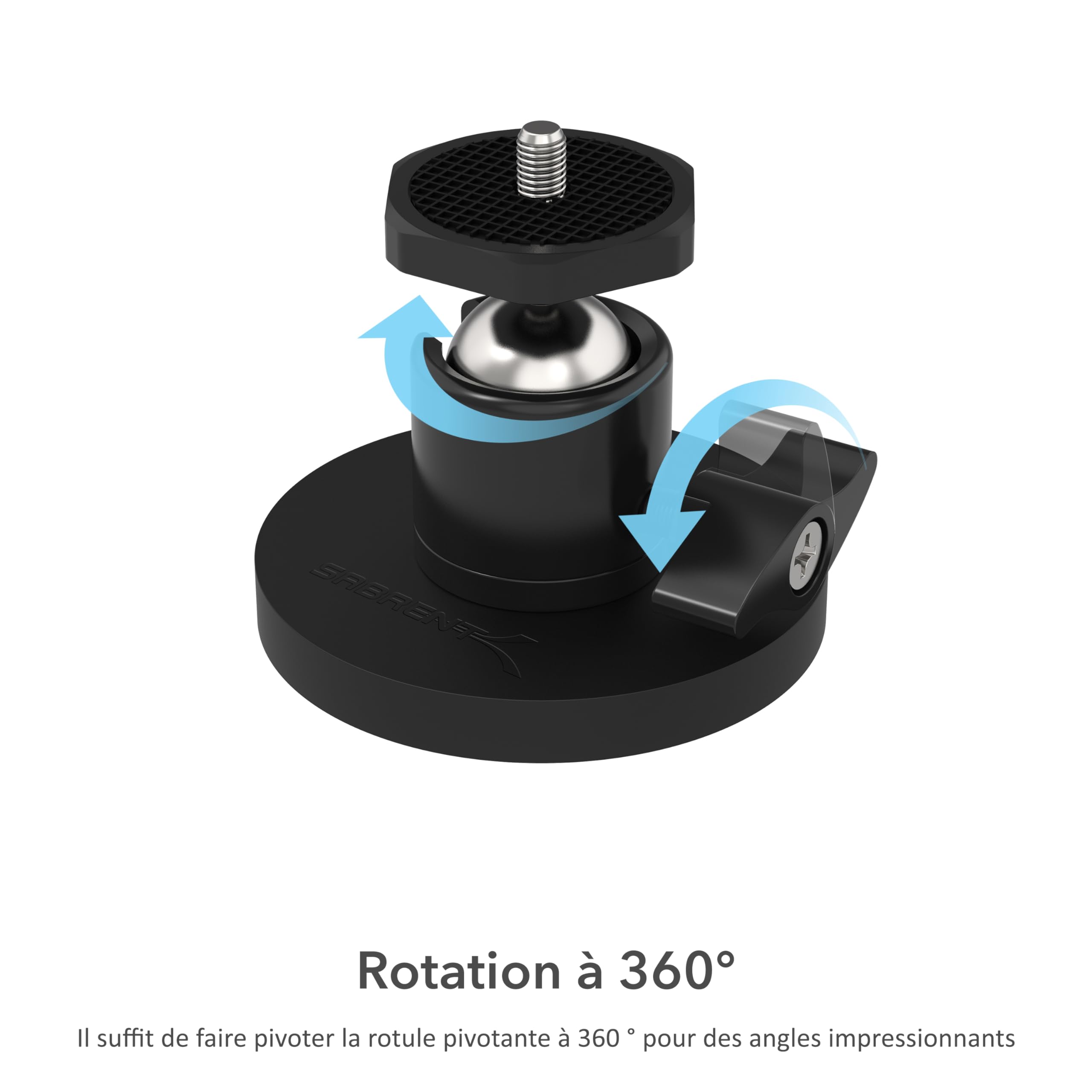 Surplex Support Magnétique Caméra D’Action – Rotule 360° + Adaptateur GoPro – Fixation Ultra-Puissante Voiture & Extérieur