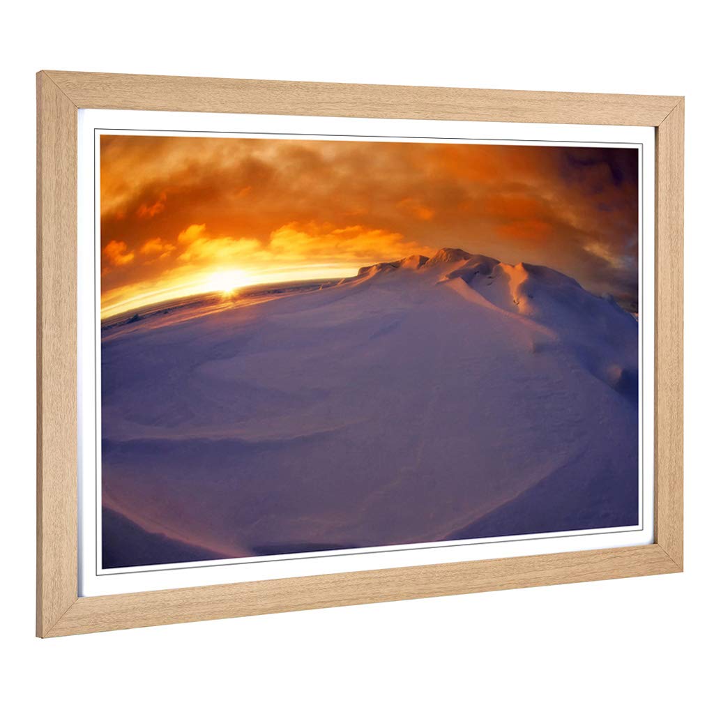 Big Box Art Framed Print of Landscape Arctic Glacier (1) Design | Wall Art Picture | Home Decor for Kitchen, Living, Dining Room, Bedroom, Hallway, Office, Oak, A2 / 24.5x18 Inch / 62x45cm