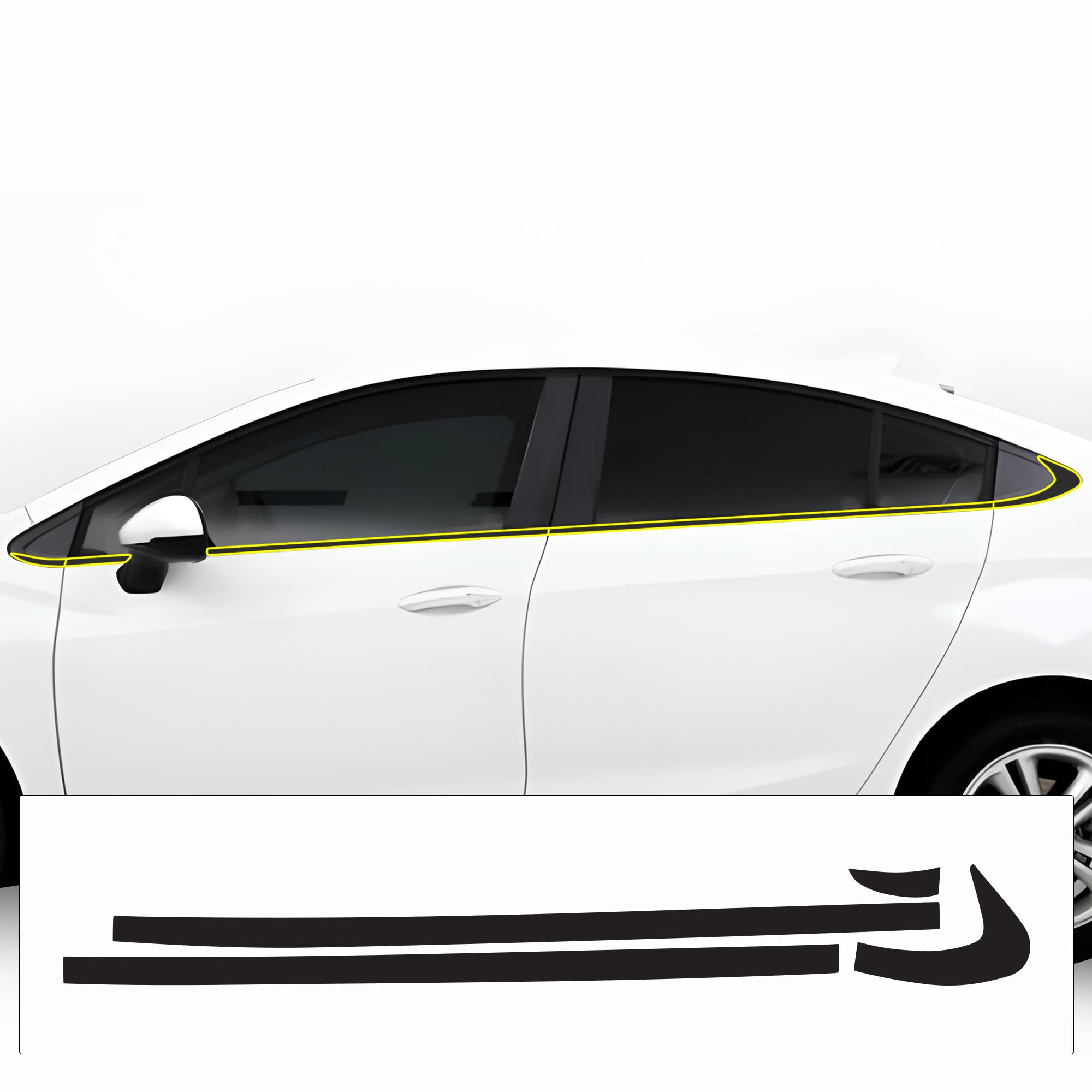 BOGAR TECH DESIGNS Side Window Chrome Delete Overlay Compatible with Chevrole...