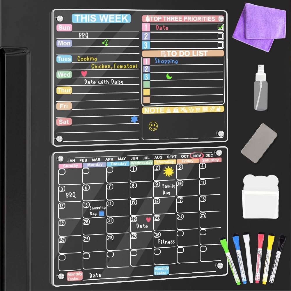 Tableros de dolor de calendario acrílico