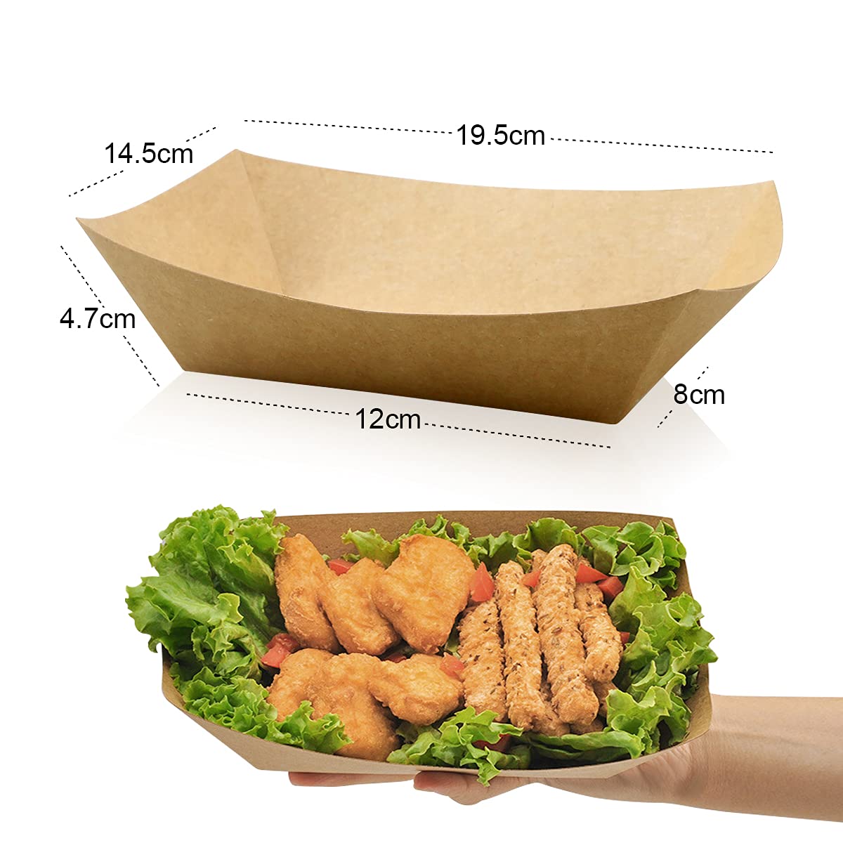 Buy Oomcu 100 Pack 3 lb Heavy Duty Disposable Kraft Brown Paper Food