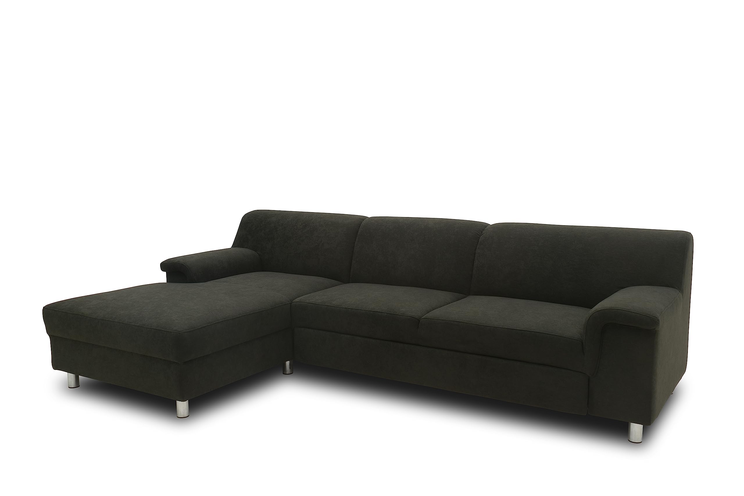DOMO. collection Jamie Canapé d'angle en Forme de L Canapé d'angle Moderne rembourré 251 x 150 x 72 cm (LxPxH) Anthracite