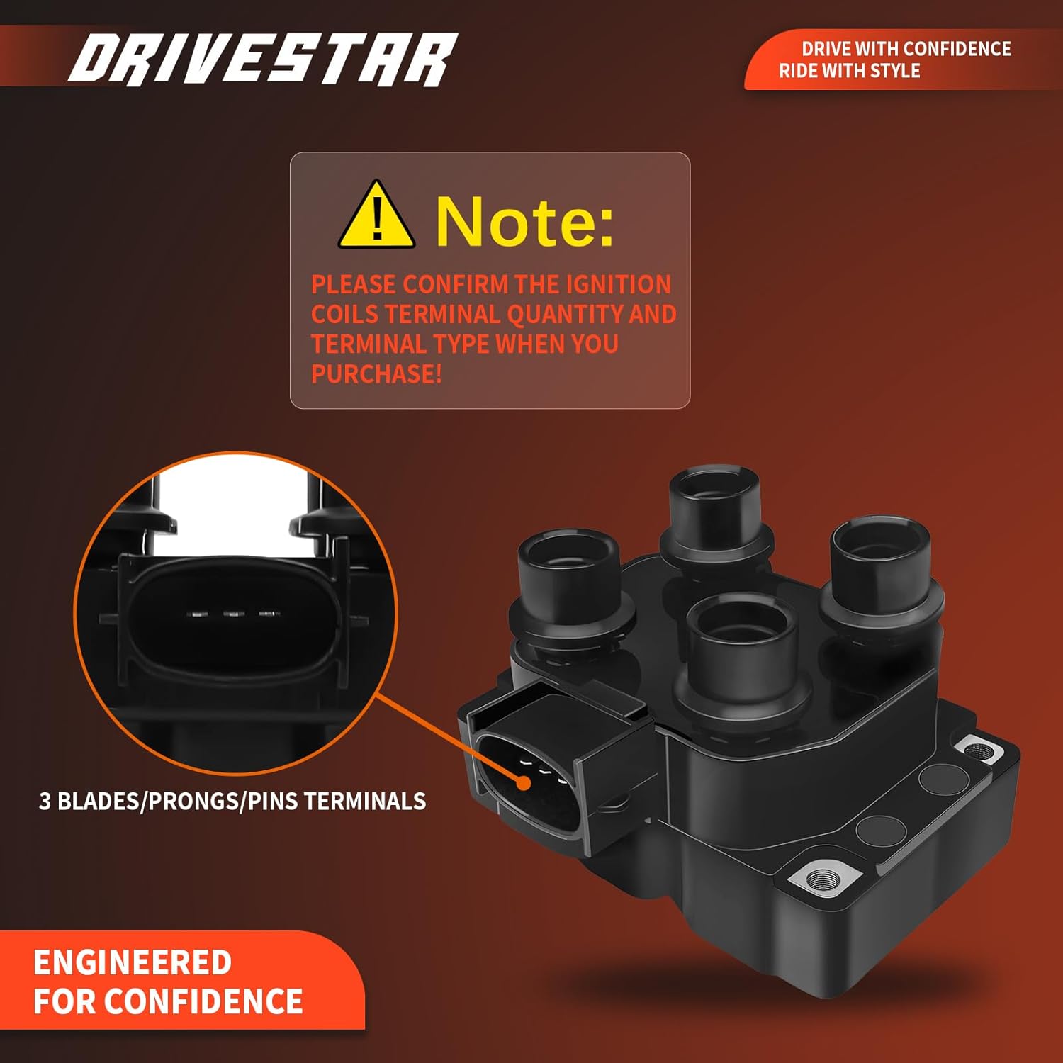 DRIVESTAR DG530 2PCS Replacement Ignition Coil Pack for Ford F-150 F-250 Explorer for Mercury Cougar for Lincoln Town Car 2.0L 5.0L 2.5L 4.6L