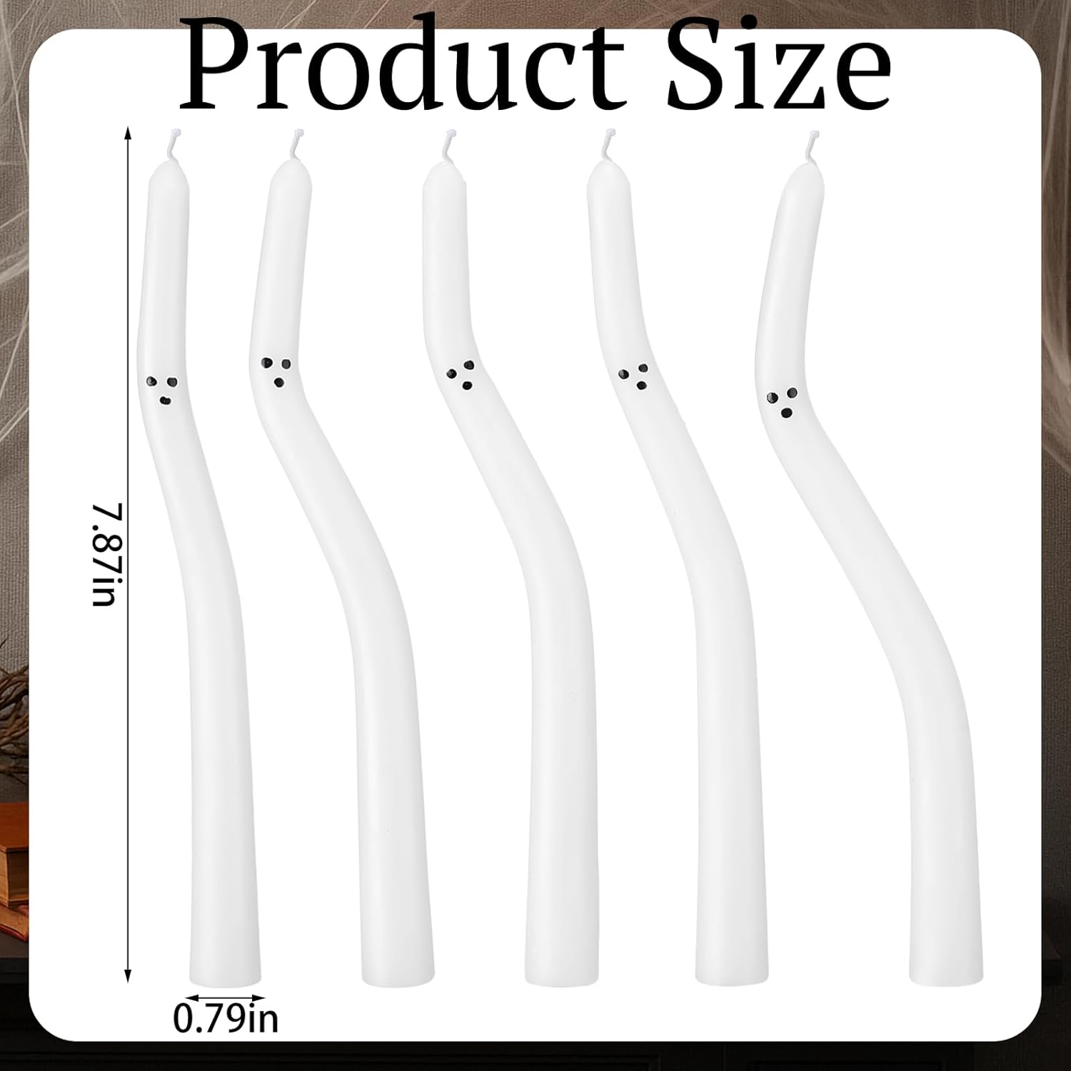 Nuanchu 10 Pcs Halloween Ghost Taper Candles Spiral Unscented White Candles Realistic Twisted Halloween Decor for Home Table Ghost Spooky Decorations Party Supplies(Candlesticks Not Included)