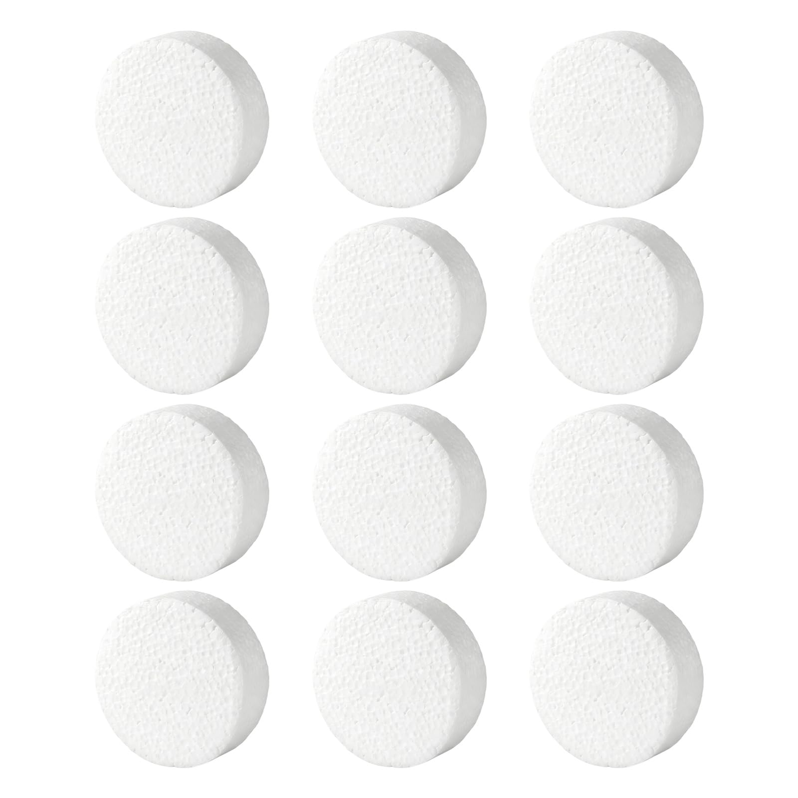 Kalttoy 12Pcs Paintable 3Inch Foam Circles Polystyrene Foam Disks for Craft Art Painting and Home Decoration Craft Spume Rounds