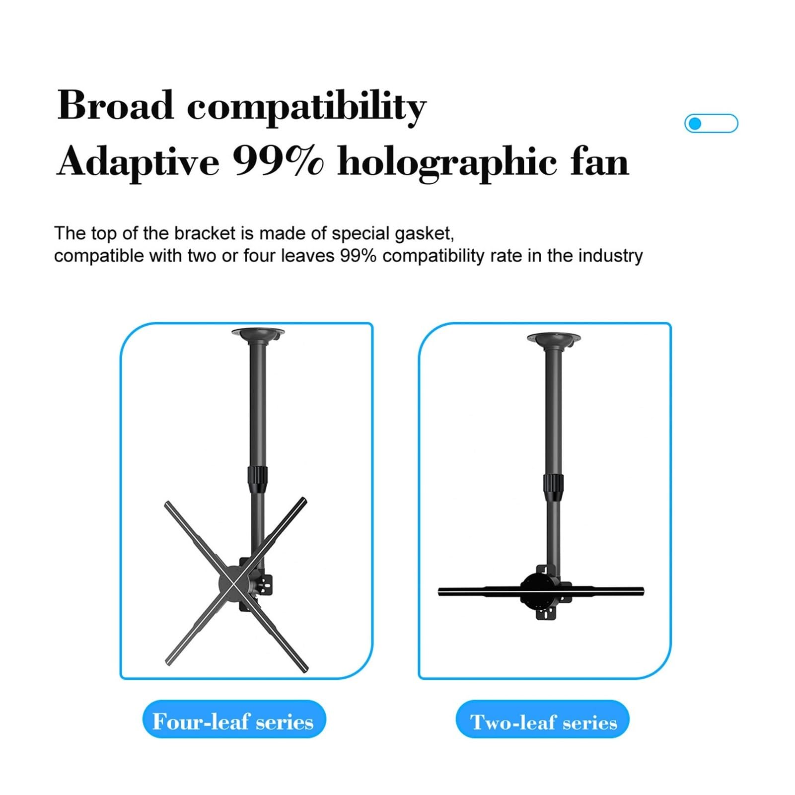 Ventilador de Holograma 3D, Pantalla publicitaria 3D Ajustable y Extensible de 15,5 a 24 Pulgadas, Publicidad holográfica en Abanico