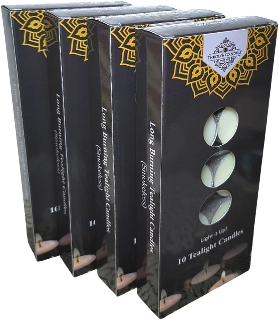 Tealight Candles 7 Hour Long Burning - Smokeless Unscented White Tea Light Candles for Diwali Decoration, Home Decor, Pooja & Wedding Gift