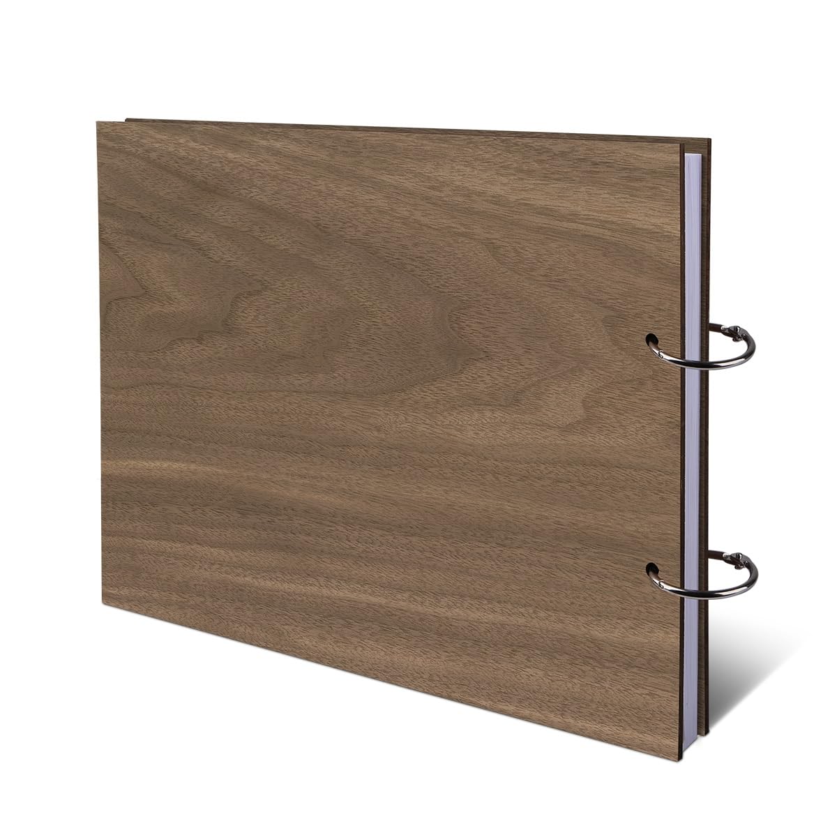 Hochzeit Gästebuch Nussbaum Holz Gravur individuell Holzcover mit 72 Blatt |144 Naturpapier Innenseiten DIN A4 quer 302 x 215 mm - Herz