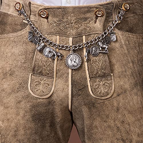 Traditional bavarian costume Charivari Otto, men costume jewelry, german trophy pendant necklace for leather trouser (antique silver colored)2