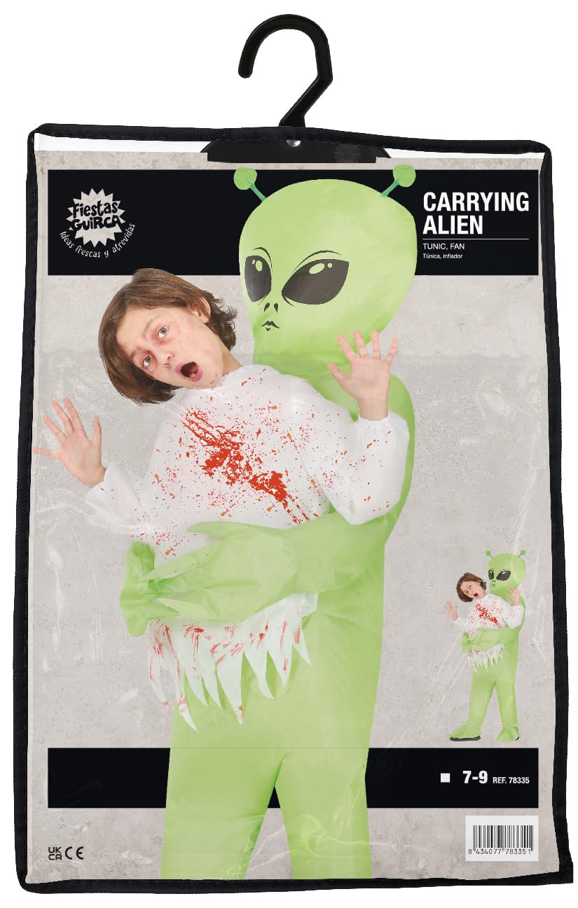 FIESTAS GUIRCA Disfraz Hinchable de Abducido por un Extraterrestre para Niños - Disfraz de Extraterrestre Portador de Niño - Disfraces de Halloween para Niñas y Niños de 7 a 9 Años