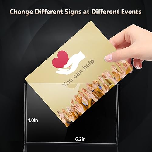 Miniatura 5 de KYODOLED Caja de donación negra con cerradura, urna con soporte para letreros, caja de sugerencias para votar, caja de rifas, tarro de puntas de 6.2