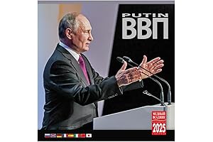 President of Russia 2025 Putin Wall Calendar Black or White Vladimir Putin Calendar with Quotes
