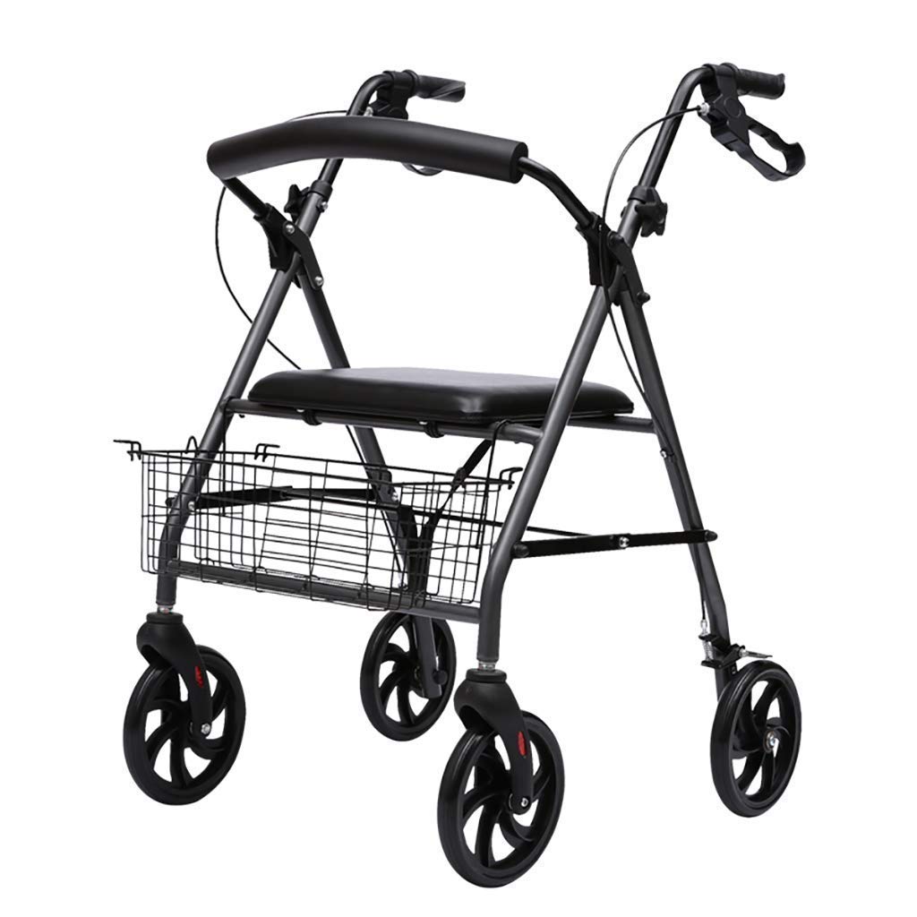Chodzik, aluminiowy składany wózek ułatwiający poruszanie się/walker/rollator/wózek na zakupy z siedzeniem i hamulcem ręcznym wąska rama do chodzenia little surprise