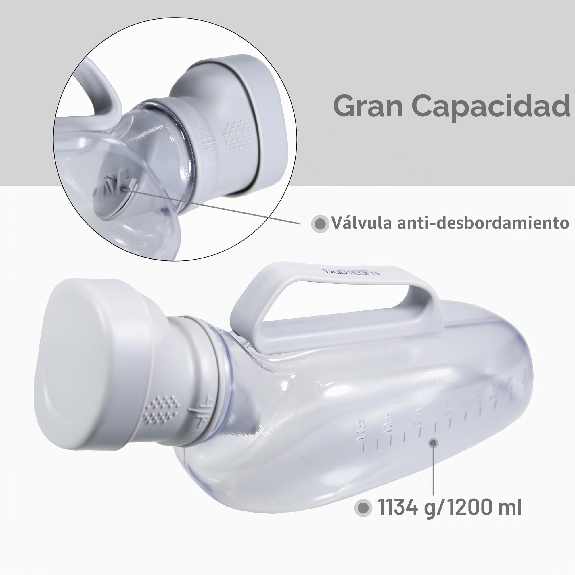 Orinal portátil para hombre, gran capacidad de 1200 ml, material TPE suave, suave y sin bordes, funda de tela cálida, producto premium para hombre
