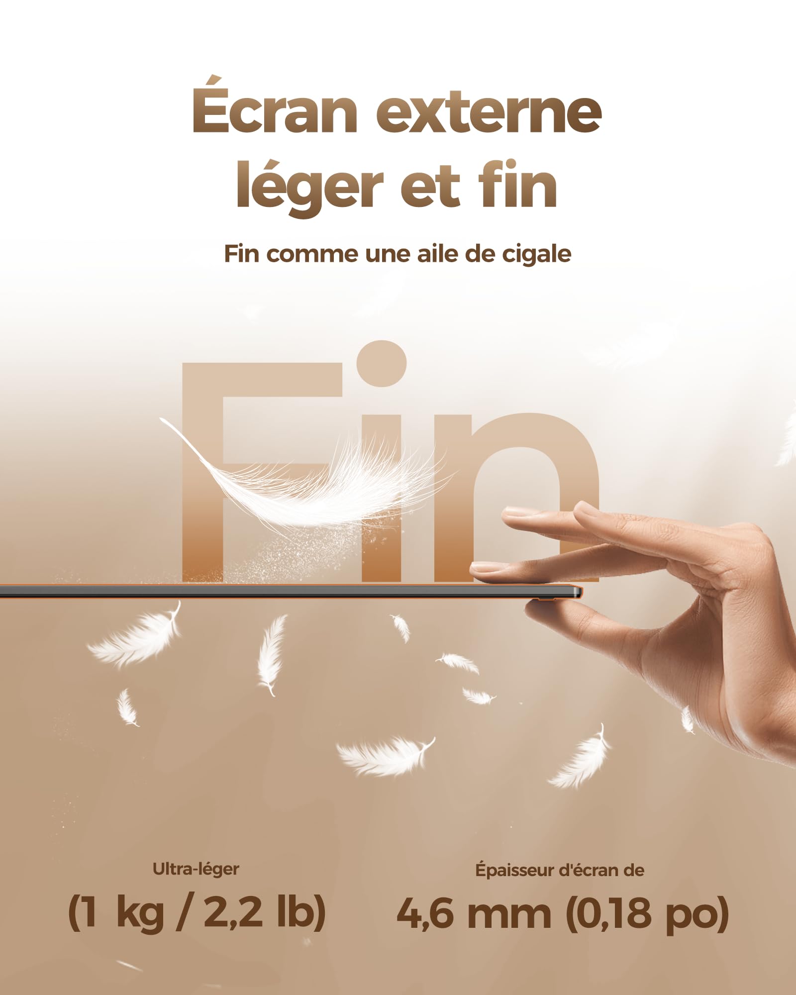 NGTeco Triple Ecran pc Portable 14", Double Ecran pc Portable, Plug & Play pour Ordinateurs Portables de 13,3 à 17,3 Pouces, Écran IPS FHD 1080p Ultra-Fin 1 kg 2,2 LB, Charge inversée de 100 W