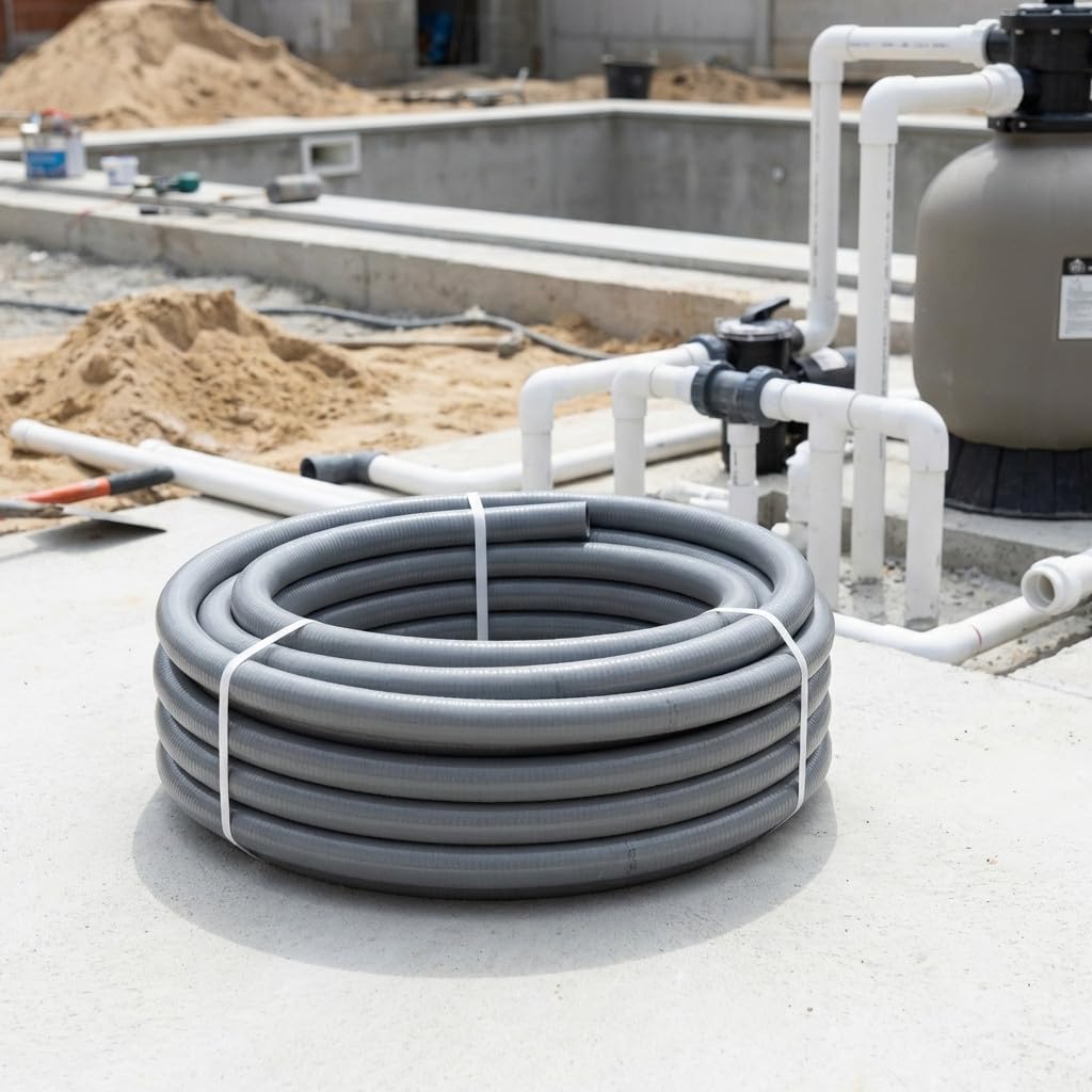 Suinga Tubería PVC Flexible hidrotubo Gris (40mm, 25 metros)