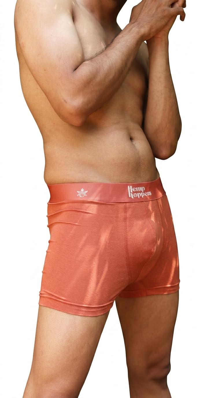 Men Regular Fit Trunk Underwear Breathable Soft Fabric Antibacterial Thermoregulating UV Resistant No Ride Up No Dig Waistband Hemp Cotton Blend Comfortable Fit-image-14