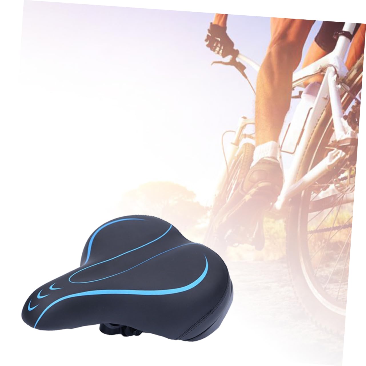 Aufblasbarer Fahrradsattel Blau aus Pp und Pu für Sattelstütze
