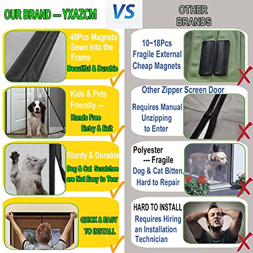 Image of Magnetic Garage Door Screen 13x7ft for 1 Car, Doors Durable Fiberglass Heavy Duty Mesh Magnetic Net, Pets Friendly Retractable for Carport Garage Patio Porch (Black, 13x7ft)