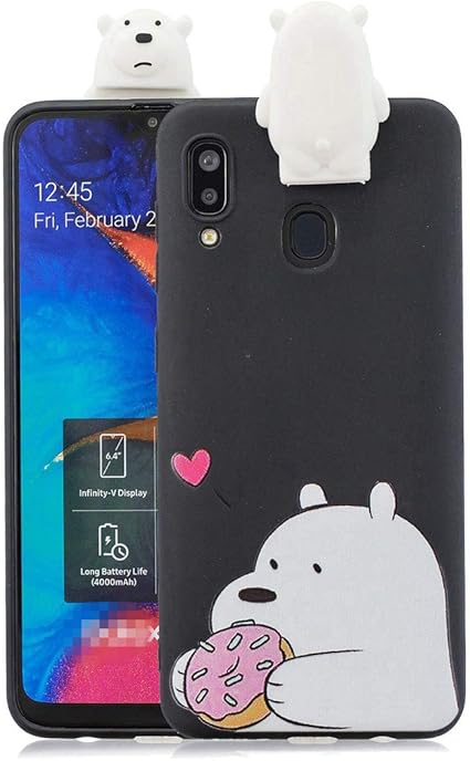 Amazon Huawei Nova Lite 3 ケース シリコン ブラック かわいい 立体な キャラクター ストラップホール 付き ファーウェイ ノバ ライト3 スマホケース ソフト 耐衝撃 柔らかい おしゃれ スタント機能 付き カバー ラブ ホッキョクグマ Oyime ケース カバー