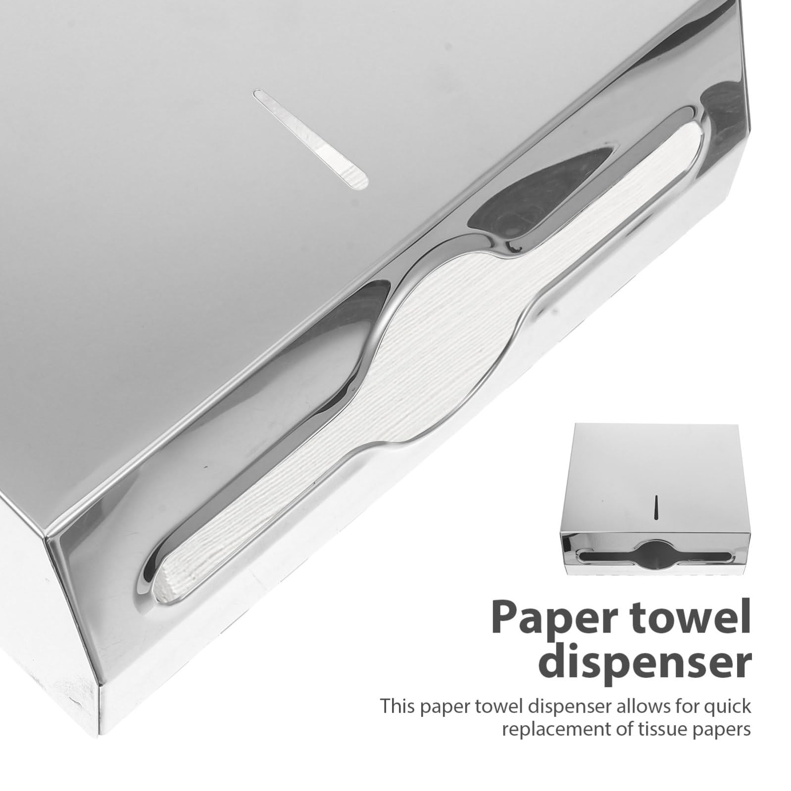 Dispensador de Toallas de Papel para Baño de Acero Inoxidable, Montaje en Pared, Resistente y Confiable para Hospitales y Baños Públicos
