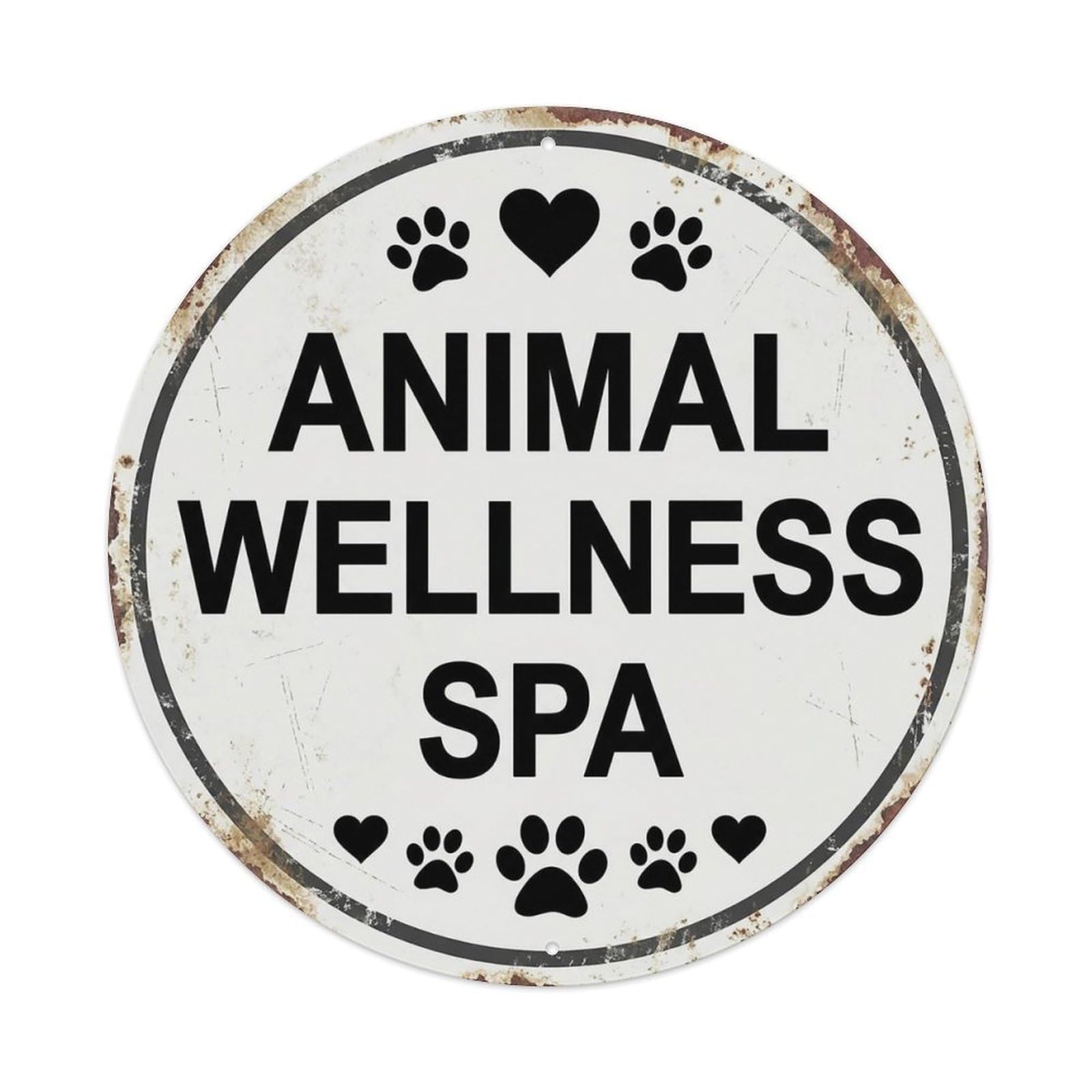 Vintage Animal Wellness Spa Retreat Vintage Metal Tin Sign Plaque Wall Decor for Cafe, Club Bar, Office, Garden Metal Poster 8x8Inch