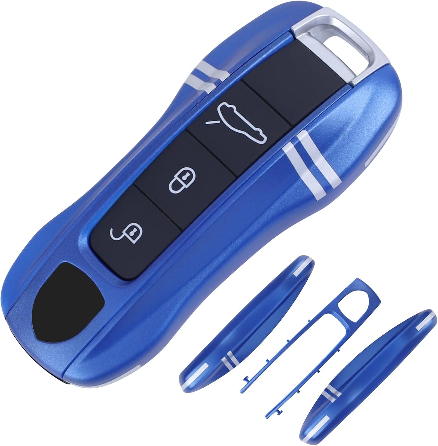 Moroccan Blue Track Style Key Fob Cover Compatible with Porsche Cayenne 2018-2025 Panamera 2017-2024 911 2019-2023 Taycan 2019-2024 Compatible with Porsche Key Cover