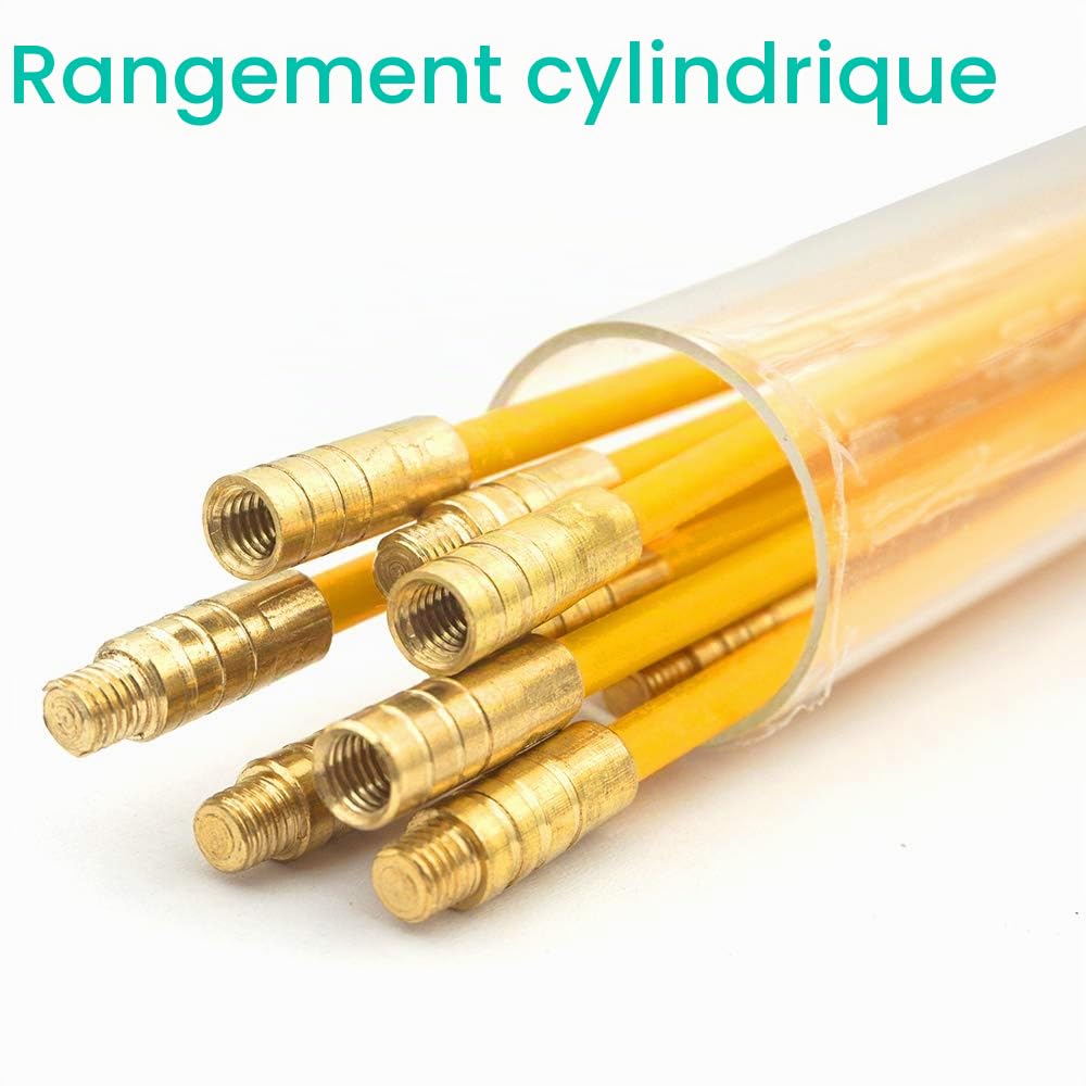Akuoly Tire fil électriques 33cm x 10 pièces Jeu de baguettes fibre de verre, Kit rétractable d’installation pour Cable en Boîtier Plastique