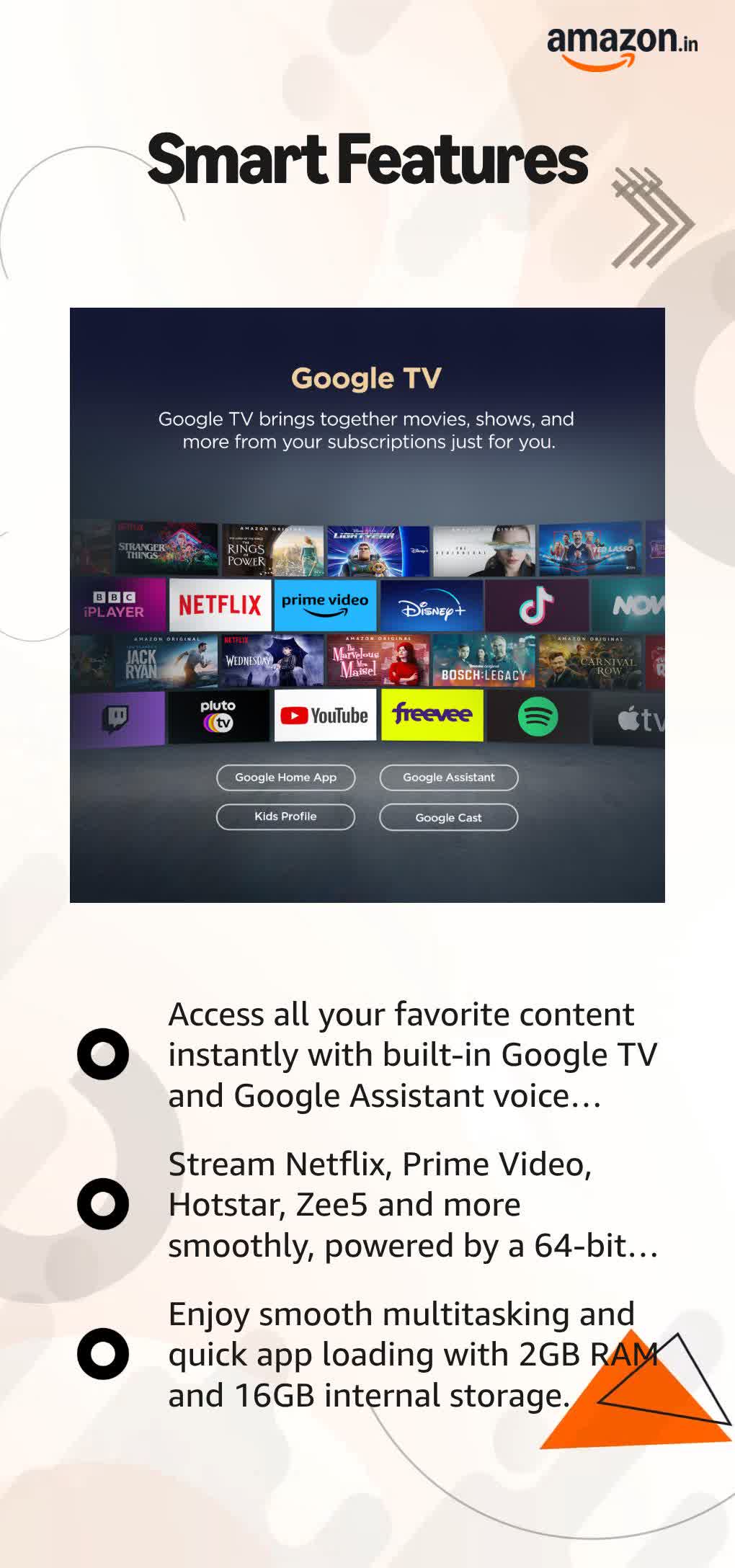 TCL 164 cm (65 inches) Smartchoice 4K Ultra HD Smart LED Google TV