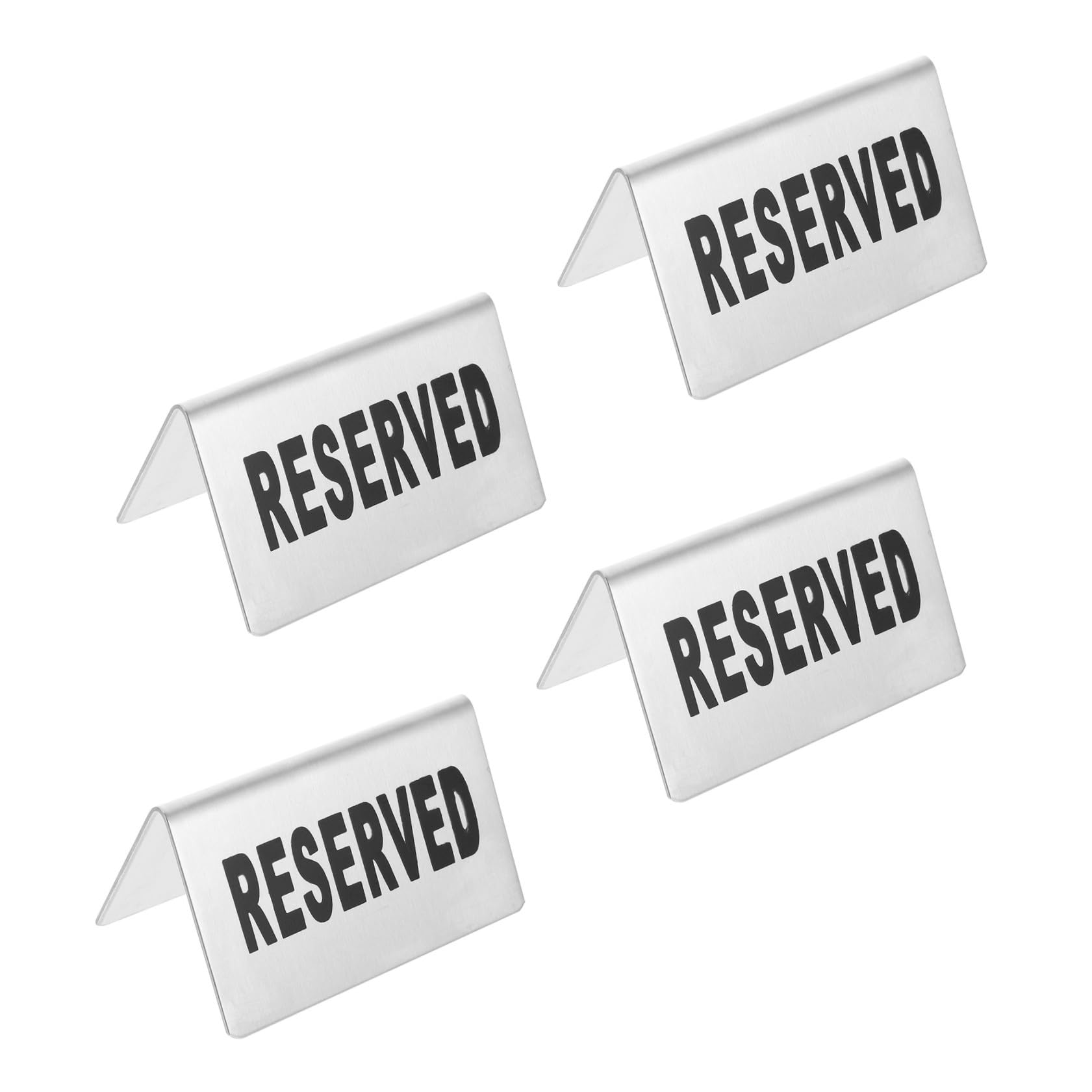 4 Piezas Placas de Mesa Reservadas Inoxidable Doble Cara para Restaurantes y Bodas Señalización Elegante para Reservar Asientos y Banquetes