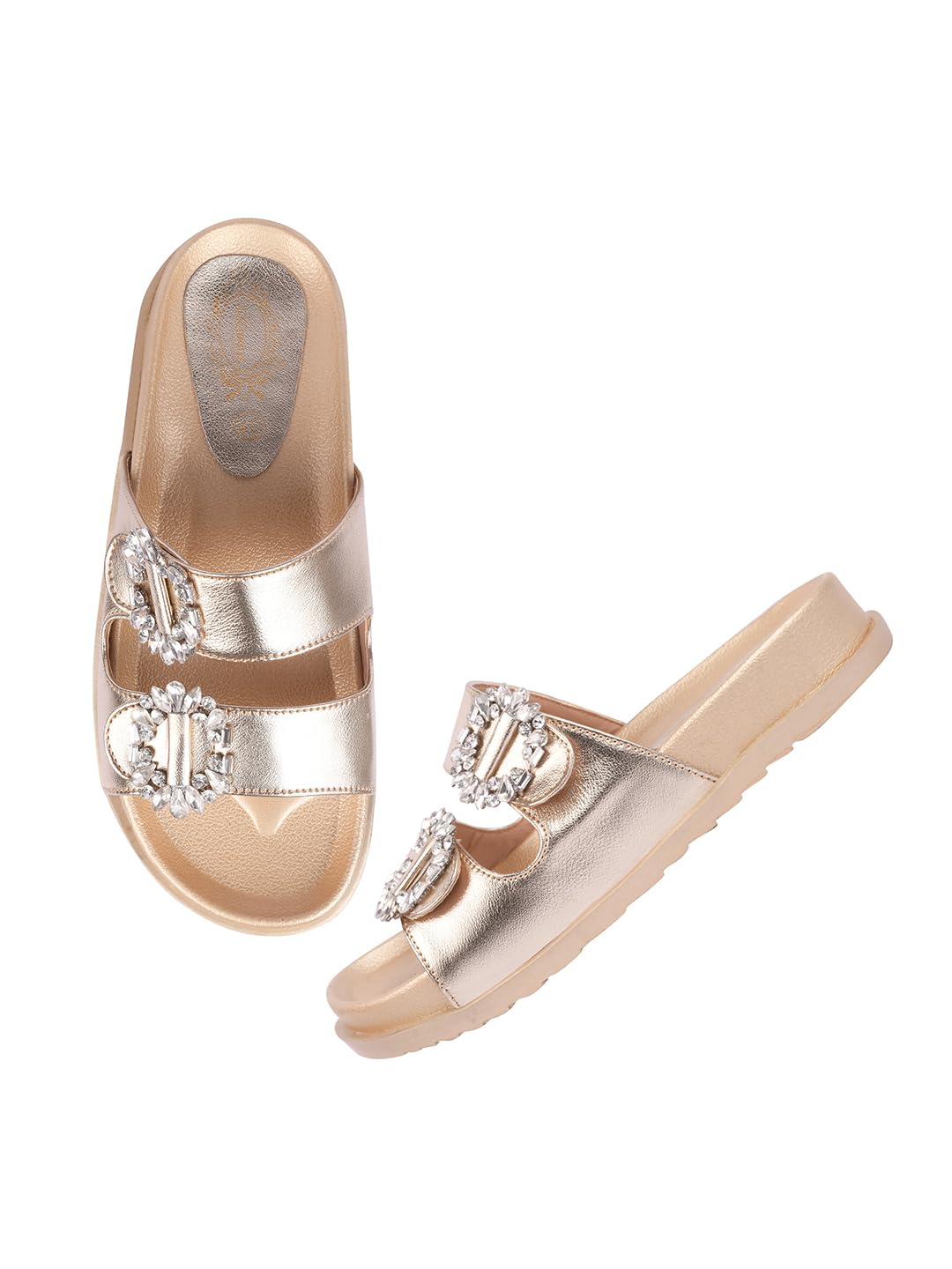 Shoetopia Womens Flat Sandal-8 Kids UK (Chamkila-Golden)-EU41 (B0D4JVL7Q1) Amazon Price History, Amazon Price Tracker