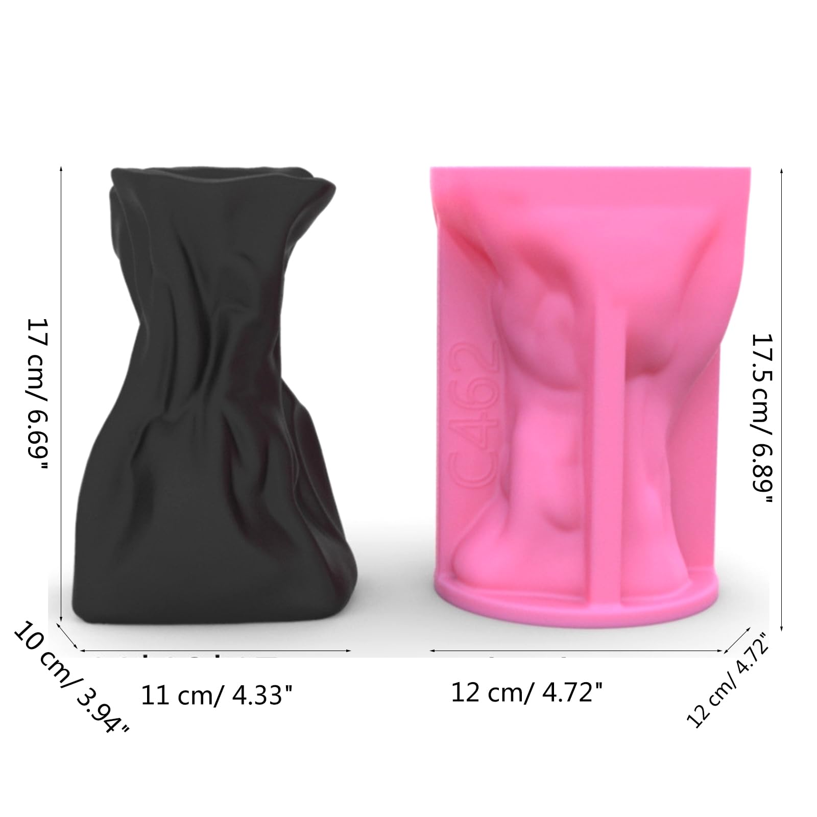 Molde de silicona plisado en forma de bolsillo para florero de resina epoxi de silicona, perfecto para entusiastas del arte, jarrón de resina