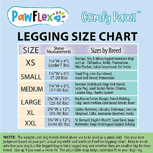 Image of Comfy Paws Cotton Nonslip Protective Leggings for Dogs | Medical Pet Sleeve for Dogs Legs with Non-Slip Silicone Grip at Inner Cuffs and Adjustable Strap for No Twisting or Sliding Down