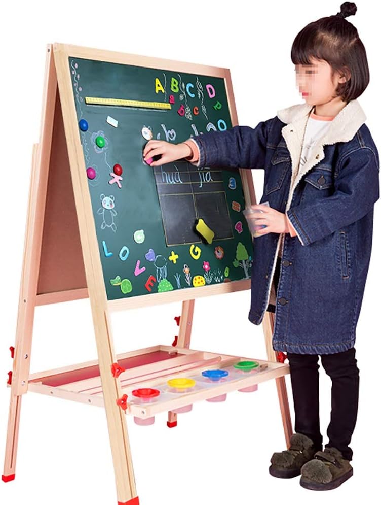 お絵かきボード キッズ木製ダブルアートイーゼル高さ調節可能な立ちアートデッサンイーゼルマルチユースを両面 Color Size 定価 White One Size