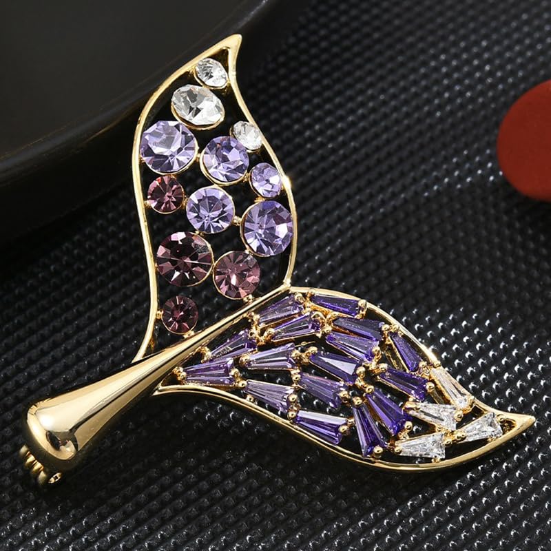 Image of Elegant Pearl Flower Designer Brooch Pins Broches Costume Jewelry For Women Fashion Christmas Gift (Mermaid Tail)