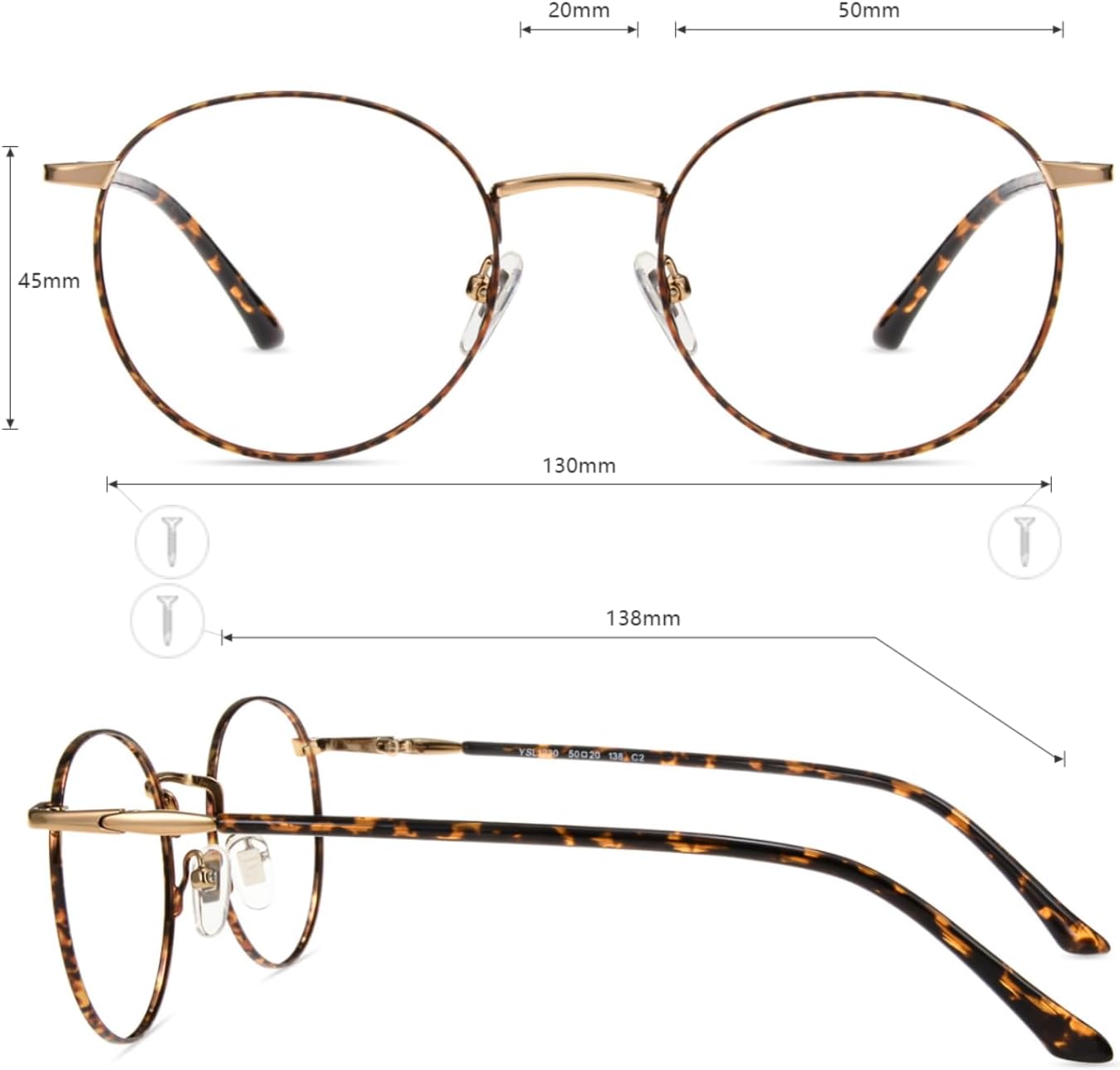 Firmoo Blue Light Blocking Glasses for Computer Reading Retro Metall Round Frame for Women Men - Image 5