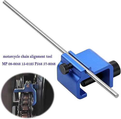 Miniatura 4 de Herramienta de alineación de cadena compatible con motocicleta, ATV, bicicleta, piñón deportivo, motocross, scooter, ajuste de cadena, alineación