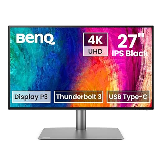 BenQ PD2725U Designer Monitor (AQCOLOR-technologie, 27 inch, 4K UHD, IPS, P3 Wide Color, opladen via Thunderbolt/USB-C, DP/HDMI, KVM, hardwarekalibratie, HDR 400) Compatibel met MacBook