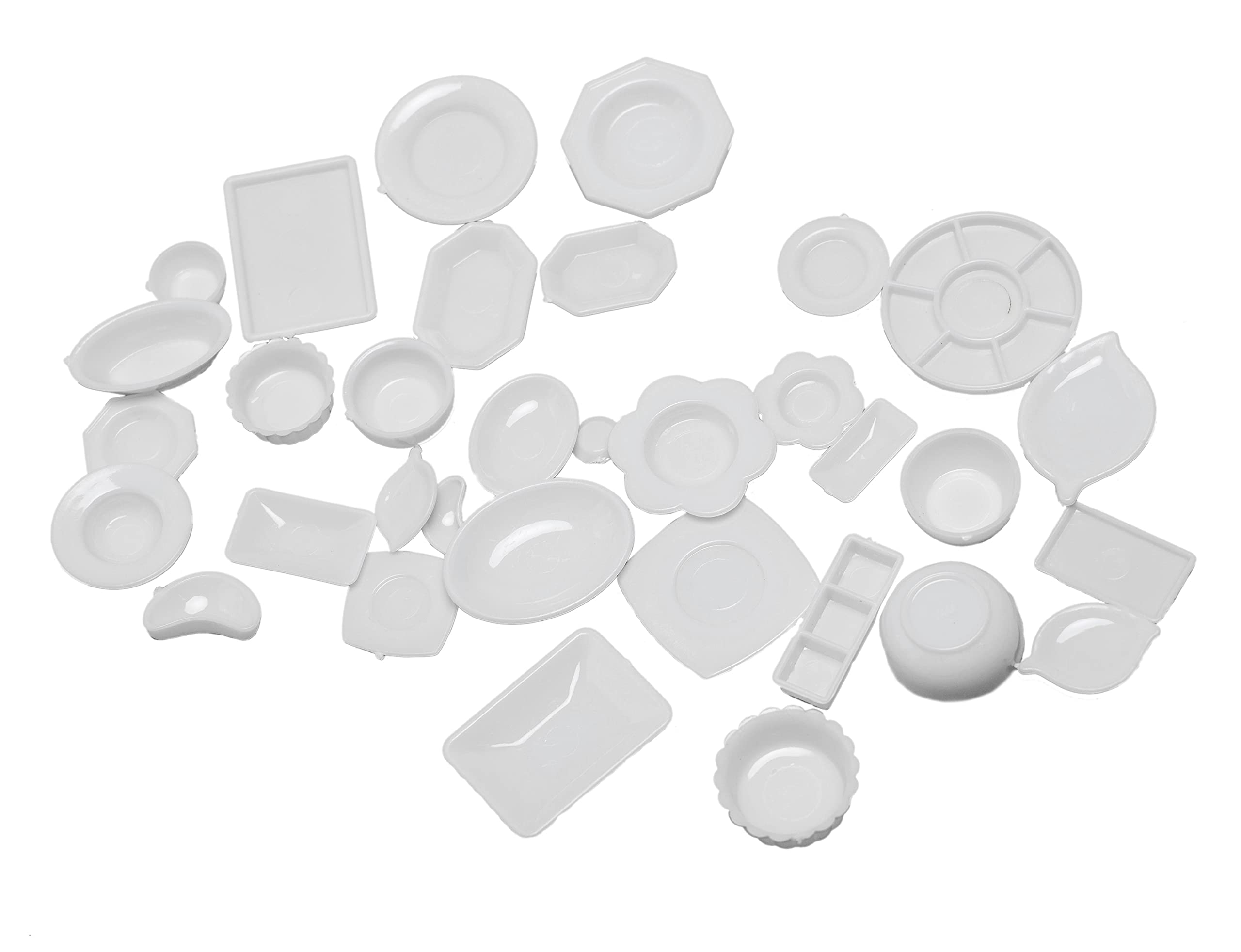 1 12 Scale Doll House 34Pcs Plates Set Miniature Plate Multistyle Tableware Dish Kitchen Accessory Dollhouse Toy Dining Table Furnitures Decoration Accessories