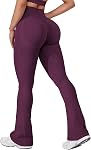 VOYJOY Mini Flared Impact Leggings for Women 30" Seamless Hidden Scrunch Butt Lift Workout Legging Flare Bootcut Yoga Pants