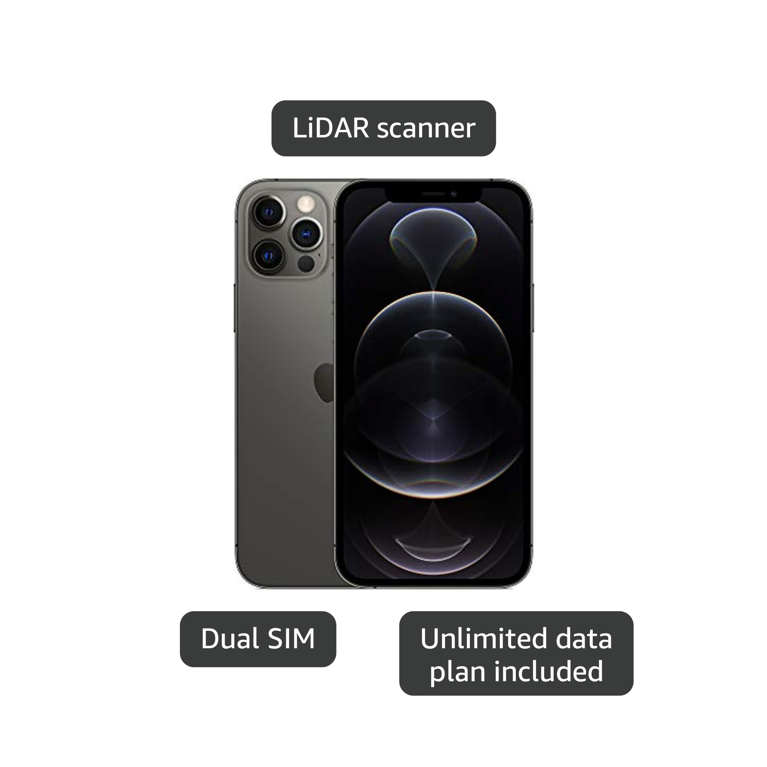 Amazon.com: Apple iPhone 12 Pro (128GB, Graphite) [Locked] +