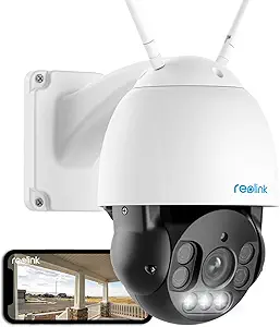 REOLINK RLC-523WA - PTZ Cameras Outdoor for Home Security, 5MP Wired WiFi Security Camera, 1920p, Auto Tracking, 5X Optical Zoom, AI Motion Detection, 2.4/5Ghz WiFi, Spotlights Color Night Vision asin的图片