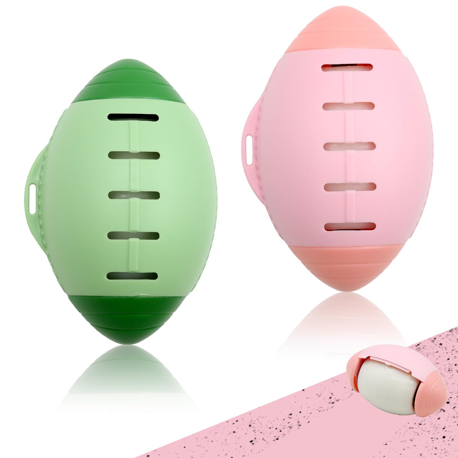 Gosknor 2 Pezzi Rulli Pelucchi Riutilizzabili – Lavabili, Portatili, Per Peli Animali E Briciole, Per Vestiti, Divani E Auto (Verde E Bianco) - 2